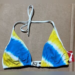 Women’s Puma Tie Dye Size Small String Padded Swimsuit Bikini Top NWT